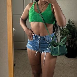 Green Quilted Bralette